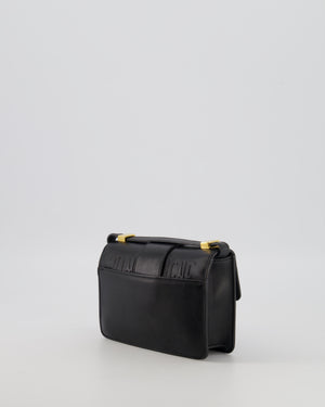 Christian Dior Black 30 Micro Montaigne Box Bag in Calfskin Leather with Gold Hardware