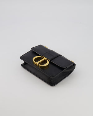 Christian Dior Black 30 Micro Montaigne Box Bag in Calfskin Leather with Gold Hardware