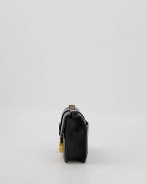 Christian Dior Black 30 Micro Montaigne Box Bag in Calfskin Leather with Gold Hardware