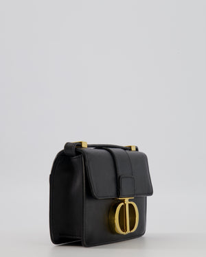 Christian Dior Black 30 Micro Montaigne Box Bag in Calfskin Leather with Gold Hardware