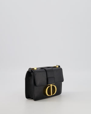 Christian Dior Black 30 Micro Montaigne Box Bag in Calfskin Leather with Gold Hardware