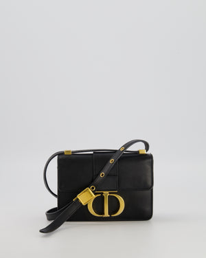 Christian Dior Black 30 Micro Montaigne Box Bag in Calfskin Leather with Gold Hardware