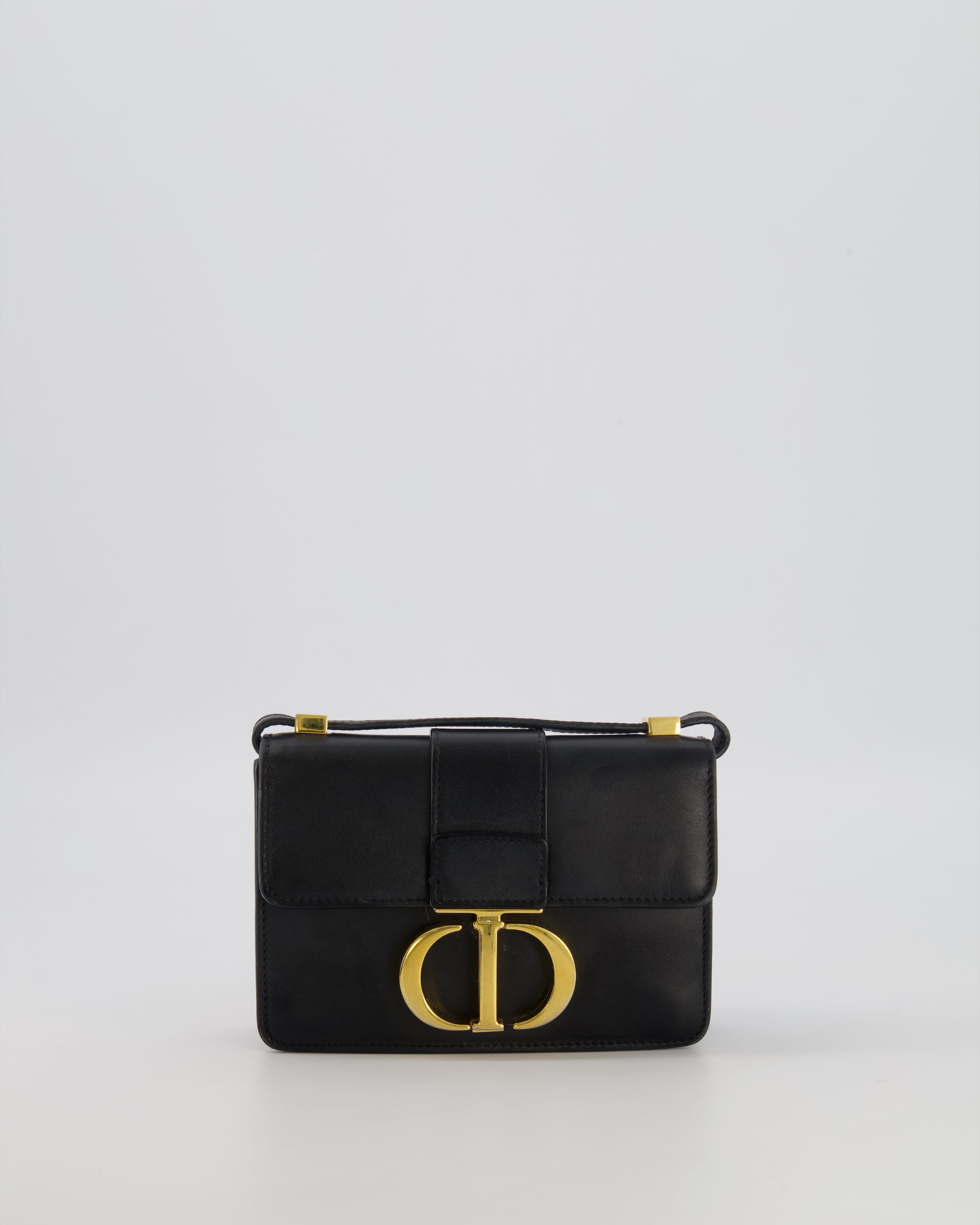 Christian Dior Black 30 Micro Montaigne Box Bag in Calfskin