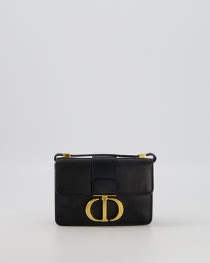 Christian Dior Black 30 Micro Montaigne Box Bag in Calfskin Leather with Gold Hardware