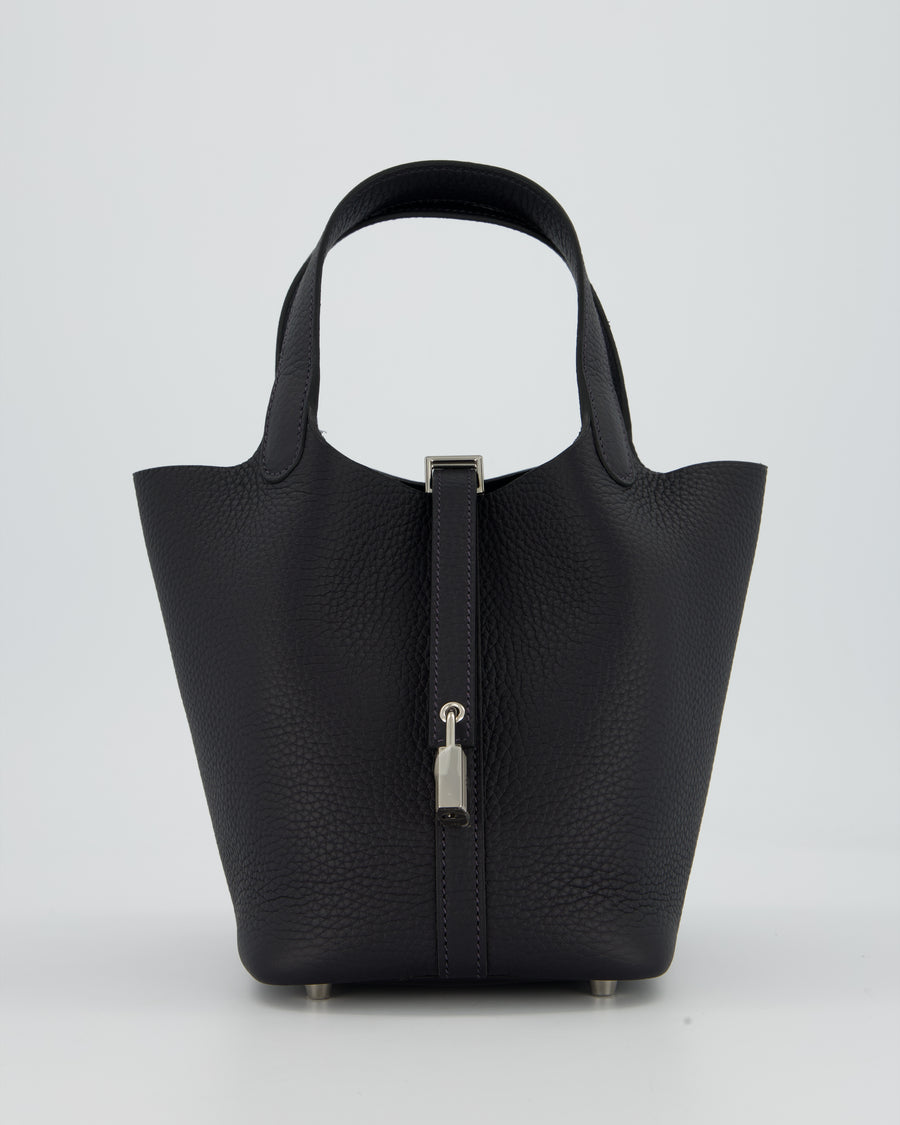 Hermès Picotin Lock 18 Bag in Caban Clemence Leather with Palladium Hardware