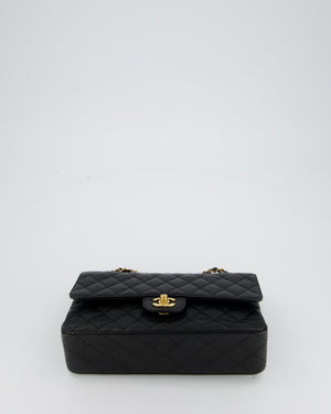 Chanel Black Medium Classic Double Flap Bag in Caviar Leather with Gold Hardware