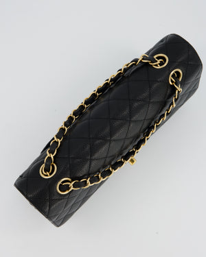Chanel Black Medium Classic Double Flap Bag in Caviar Leather with Gold Hardware