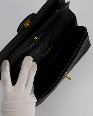 Chanel Black Medium Classic Double Flap Bag in Caviar Leather with Gold Hardware