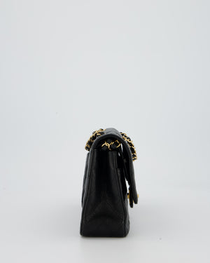 Chanel Black Medium Classic Double Flap Bag in Caviar Leather with Gold Hardware