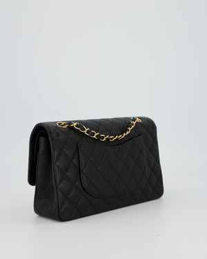 Chanel Black Medium Classic Double Flap Bag in Caviar Leather with Gold Hardware