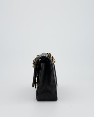 Chanel Black Medium Classic Double Flap Bag in Caviar Leather with Gold Hardware