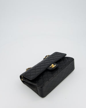 Chanel Black Medium Classic Double Flap Bag in Caviar Leather with Gold Hardware
