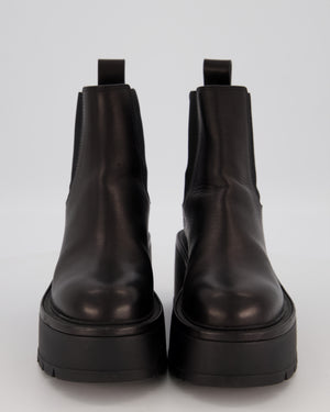 Valentino Black Platform Leather Chelsea Boots Size EU 37.5
