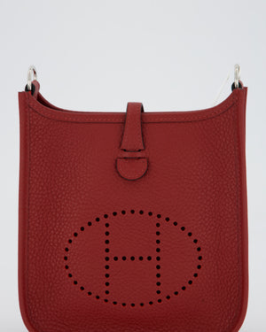 Hermès Mini Evelyne Bag in Rouge H Clemence Leather with Palladium Hardware
