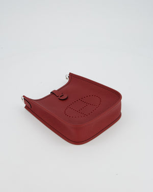 Hermès Mini Evelyne Bag in Rouge H Clemence Leather with Palladium Hardware