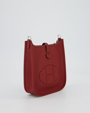Hermès Mini Evelyne Bag in Rouge H Clemence Leather with Palladium Hardware