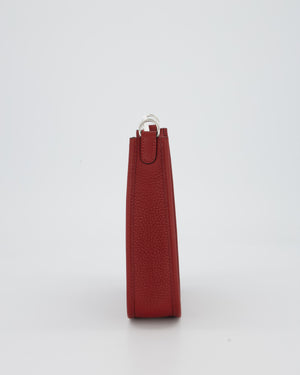 Hermès Mini Evelyne Bag in Rouge H Clemence Leather with Palladium Hardware