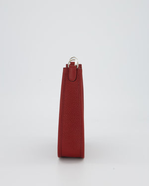 Hermès Mini Evelyne Bag in Rouge H Clemence Leather with Palladium Hardware