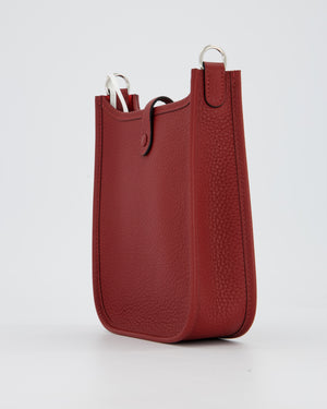 Hermès Mini Evelyne Bag in Rouge H Clemence Leather with Palladium Hardware
