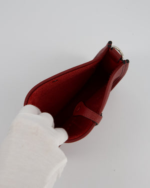 Hermès Mini Evelyne Bag in Rouge H Clemence Leather with Palladium Hardware