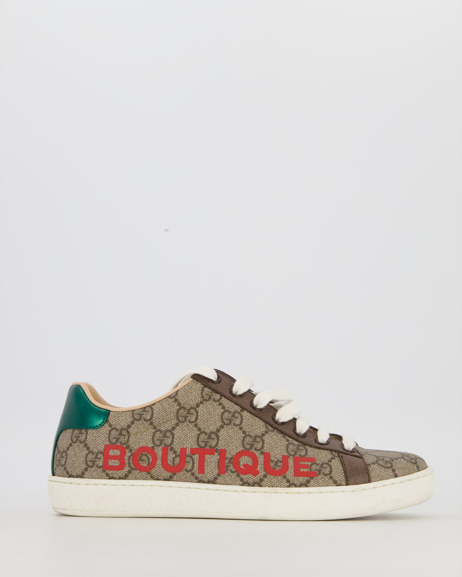 Gucci Brown 'Boutique' GG Supreme Canvas Trainers Size EU 36.5