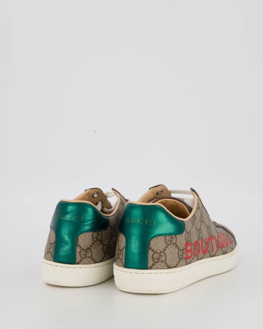 Gucci Brown 'Boutique' GG Supreme Canvas Trainers Size EU 36.5