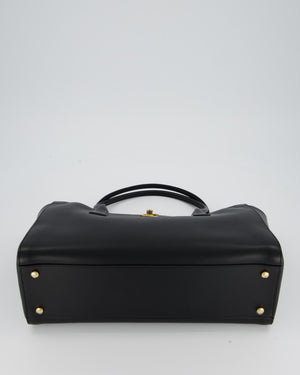 Chanel Large Black Shopping Tote Bag in Lambskin Leather with Gold Hardware