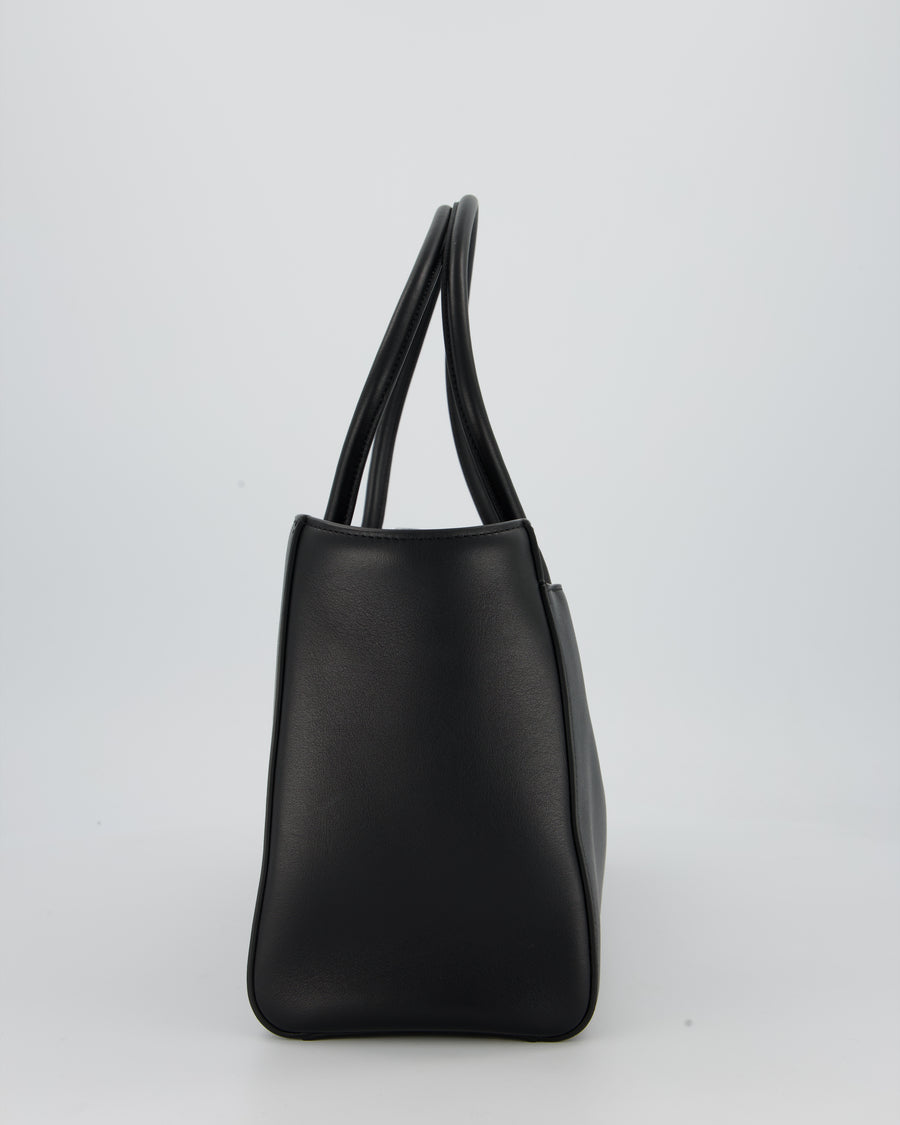 Chanel Large Black Shopping Tote Bag in Lambskin Leather with Gold Hardware