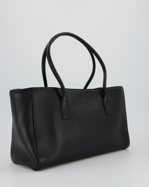Chanel Large Black Shopping Tote Bag in Lambskin Leather with Gold Hardware