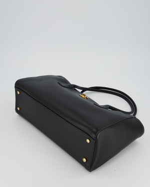 Chanel Large Black Shopping Tote Bag in Lambskin Leather with Gold Hardware