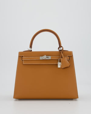 Hermès Kelly 25 Sellier Bag in Gold Epsom Leather with Palladium Hardware