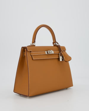 Hermès Kelly 25 Sellier Bag in Gold Epsom Leather with Palladium Hardware