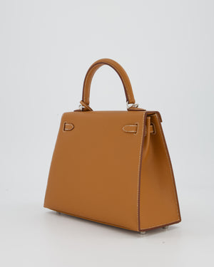 Hermès Kelly 25 Sellier Bag in Gold Epsom Leather with Palladium Hardware