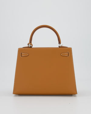 Hermès Kelly 25 Sellier Bag in Gold Epsom Leather with Palladium Hardware