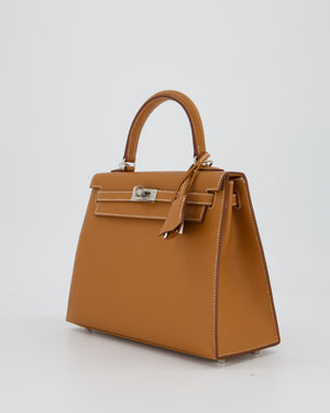 Hermès Kelly 25 Sellier Bag in Gold Epsom Leather with Palladium Hardware