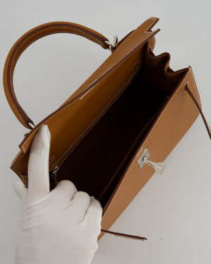 Hermès Kelly 25 Sellier Bag in Gold Epsom Leather with Palladium Hardware