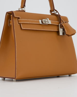 Hermès Kelly 25 Sellier Bag in Gold Epsom Leather with Palladium Hardware