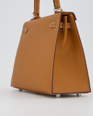 Hermès Kelly 25 Sellier Bag in Gold Epsom Leather with Palladium Hardware