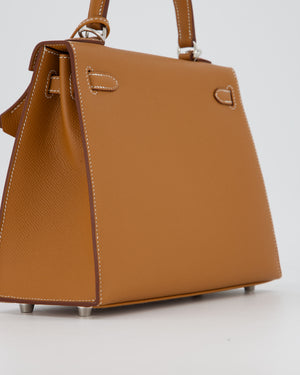 Hermès Kelly 25 Sellier Bag in Gold Epsom Leather with Palladium Hardware