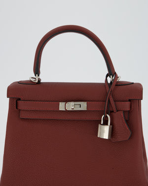 Hermès Kelly 25 Retourne Bag in Rouge H Togo Leather with Palladium Hardware