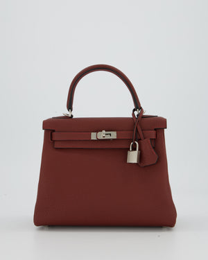 Hermès Kelly 25 Retourne Bag in Rouge H Togo Leather with Palladium Hardware