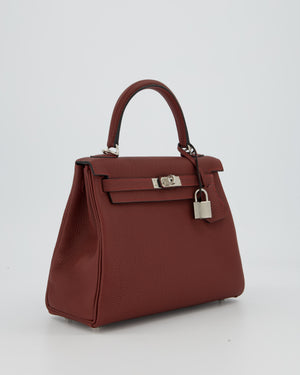 Hermès Kelly 25 Retourne Bag in Rouge H Togo Leather with Palladium Hardware