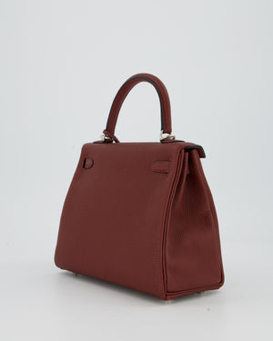 Hermès Kelly 25 Retourne Bag in Rouge H Togo Leather with Palladium Hardware