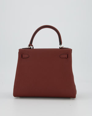 Hermès Kelly 25 Retourne Bag in Rouge H Togo Leather with Palladium Hardware