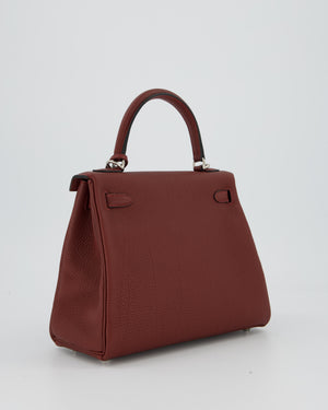 Hermès Kelly 25 Retourne Bag in Rouge H Togo Leather with Palladium Hardware