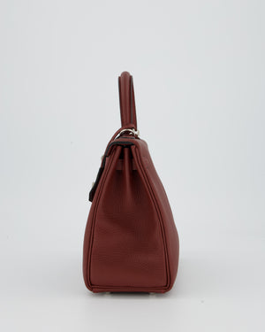 Hermès Kelly 25 Retourne Bag in Rouge H Togo Leather with Palladium Hardware