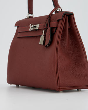 Hermès Kelly 25 Retourne Bag in Rouge H Togo Leather with Palladium Hardware