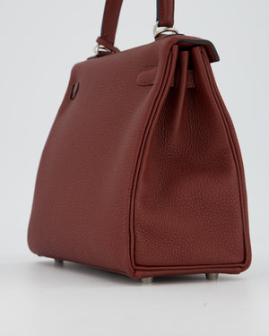 Hermès Kelly 25 Retourne Bag in Rouge H Togo Leather with Palladium Hardware