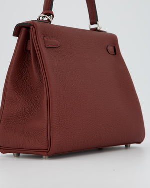 Hermès Kelly 25 Retourne Bag in Rouge H Togo Leather with Palladium Hardware