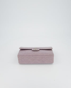 Chanel Vintage Lilac Medium Single Flap Bag in Quilted Jersey with Silver Hardware